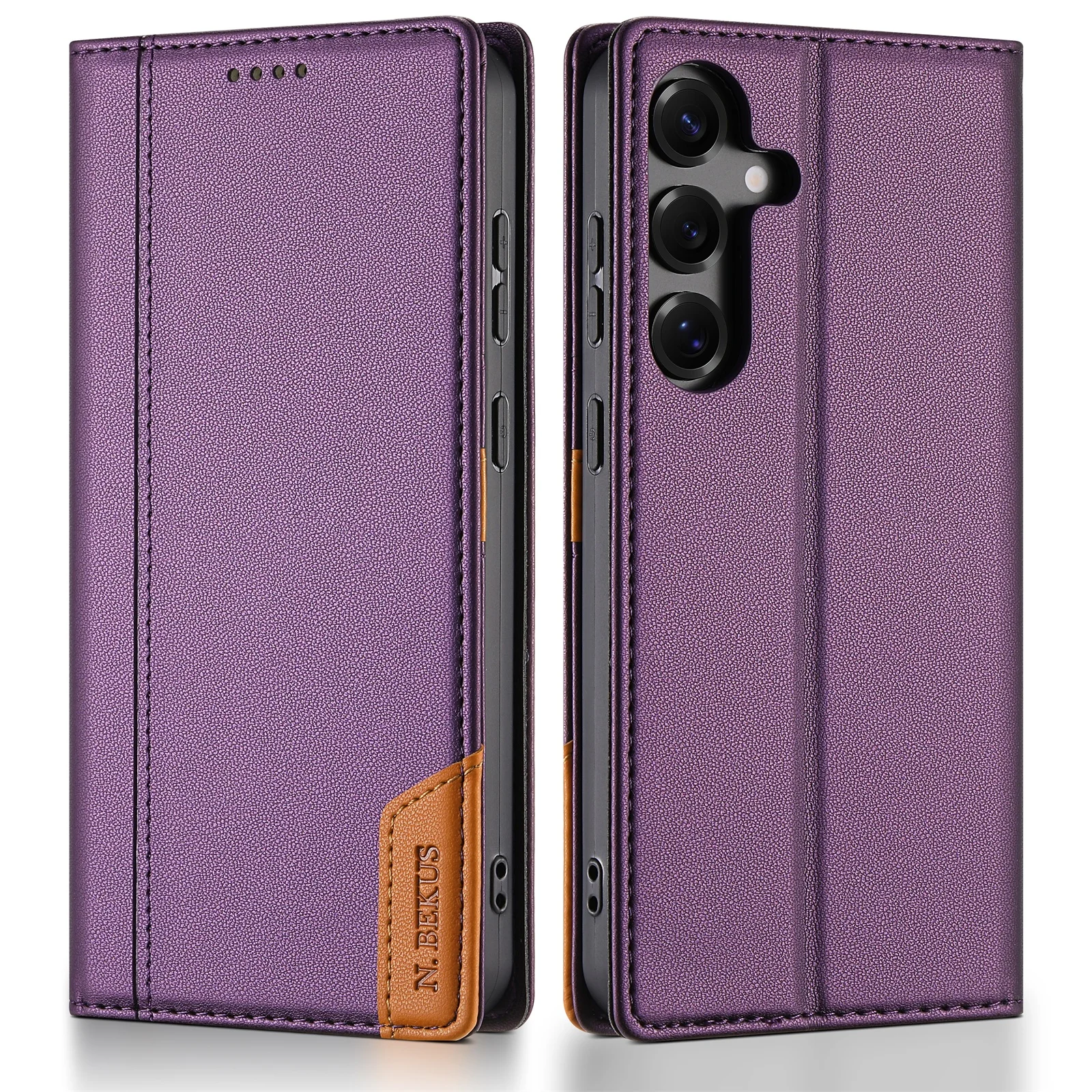 Leather Magnetic Card Holder Wallet with RFID Protection