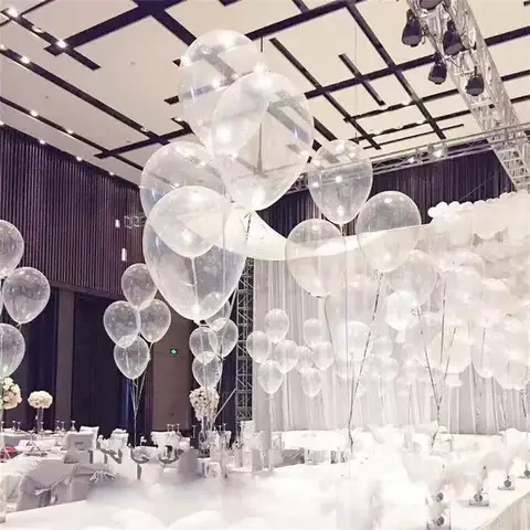 

Lot of 100 12-Inch Transparent Latex Balloons Clear Balloon Chain Romantic Wedding Birthday Party Decoration Inflatable Air Glo