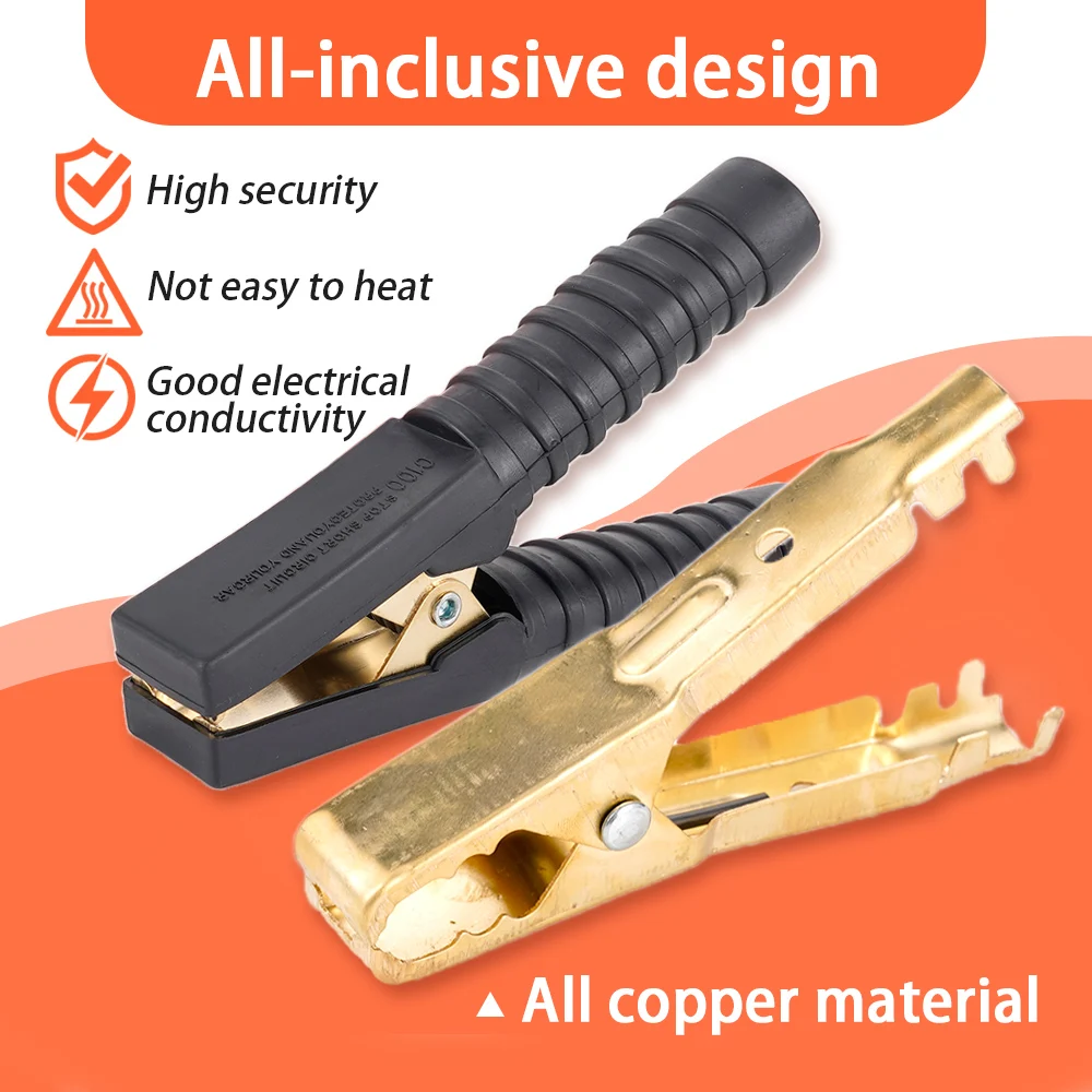 Alligator Clips 2Pcs 500-1000A Heavy Duty Copper Electrical Battery Crocodile Clamp Connector For Jumper Cables alligator clips,test clip,electrical clamp