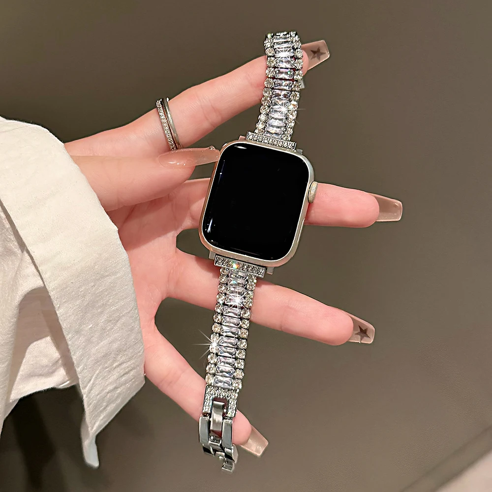 Luxury Diamond Metal Strap for Women - Elegant Watch Bracelet