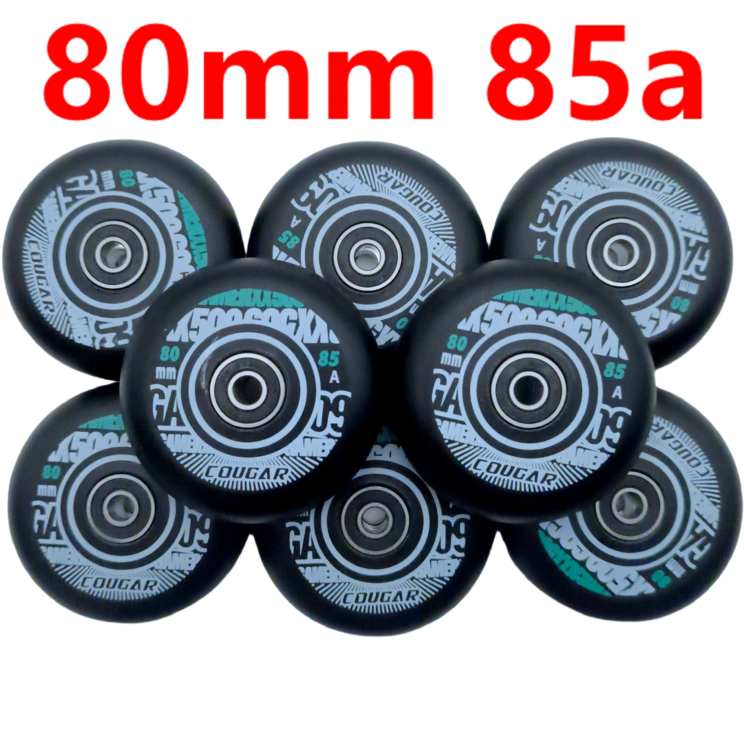Inline Skate Roller Kit 72-80mm Diameter Illuminated Core 85A Hardness