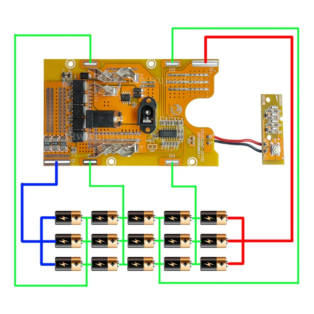 21700 Lithium Battery Case 15 Cell Protection Circuit Board PCBA BMS for Lomvum Zhipu Hongsong Jingmi No Original For Makita Box