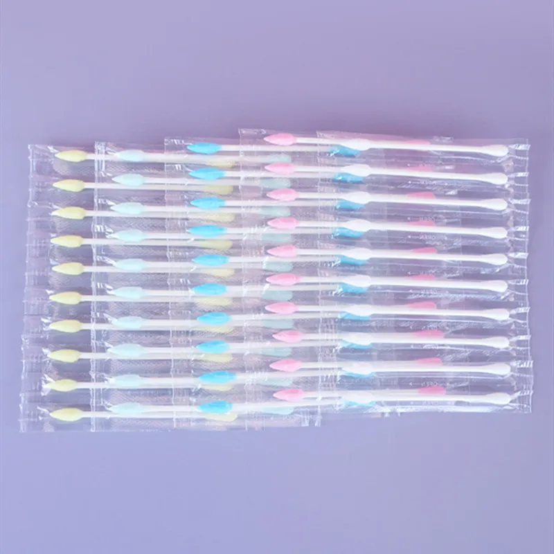 

20/100pcs Disposable Double-ended Cotton Swabs Cosmetic Tools Individually Packaged For Portable Travel Swabs Stick White Blue