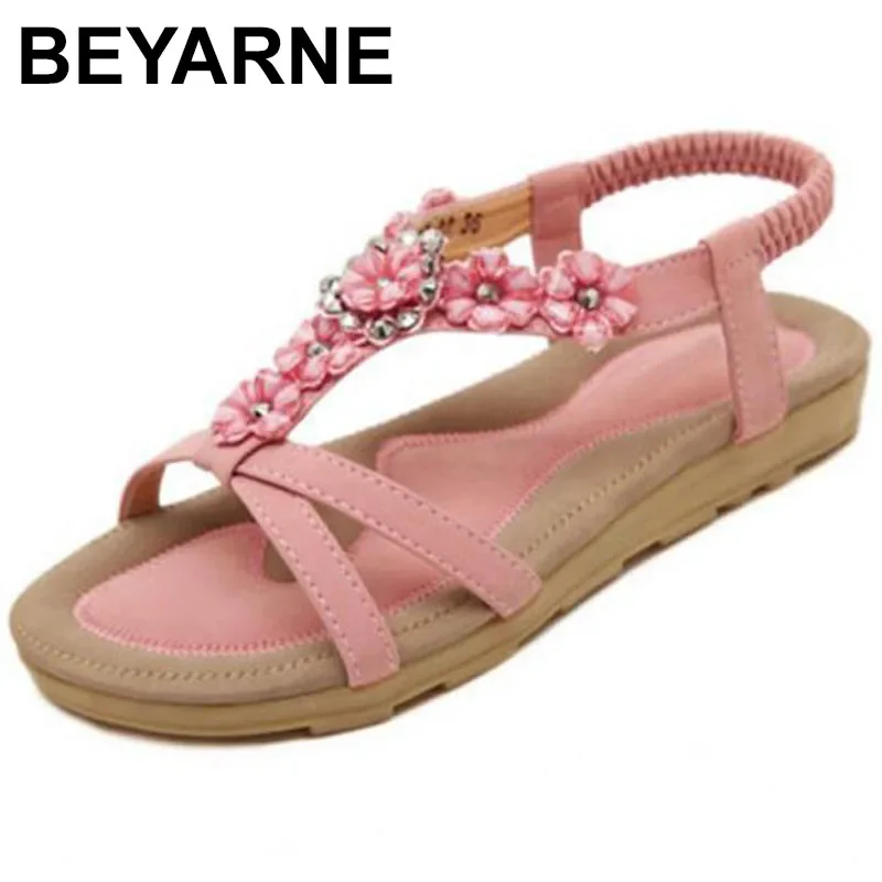 Women Sandals Bohemian Style Summer Flat Heel Beach Shoes