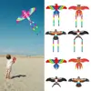 DIY Plastic Dynamic Kites Lightweight Easy Control Fishing Rod Kites Cartoon Long Tail Kites Kids Gift 2