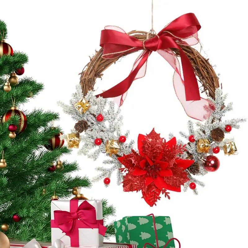 

Рождественский венок для передней двери и окон, искусственная Рождественская гирлянда, украшение, товары для Хэллоуина