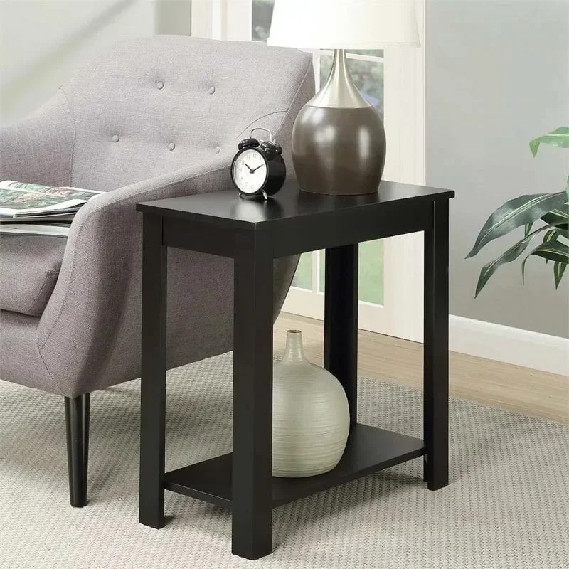 

Convenience Concepts Designs2Go Baja Chairside End Table with Shelf Black Small Side Table