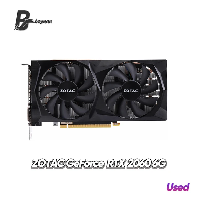 Used ZOTAC GAMING GEFORCE® RTX 2060 Graphics card 2060 6G 12nm 14 Gbps  GDDR6 192bit Support AMD Intel Desktop CPU