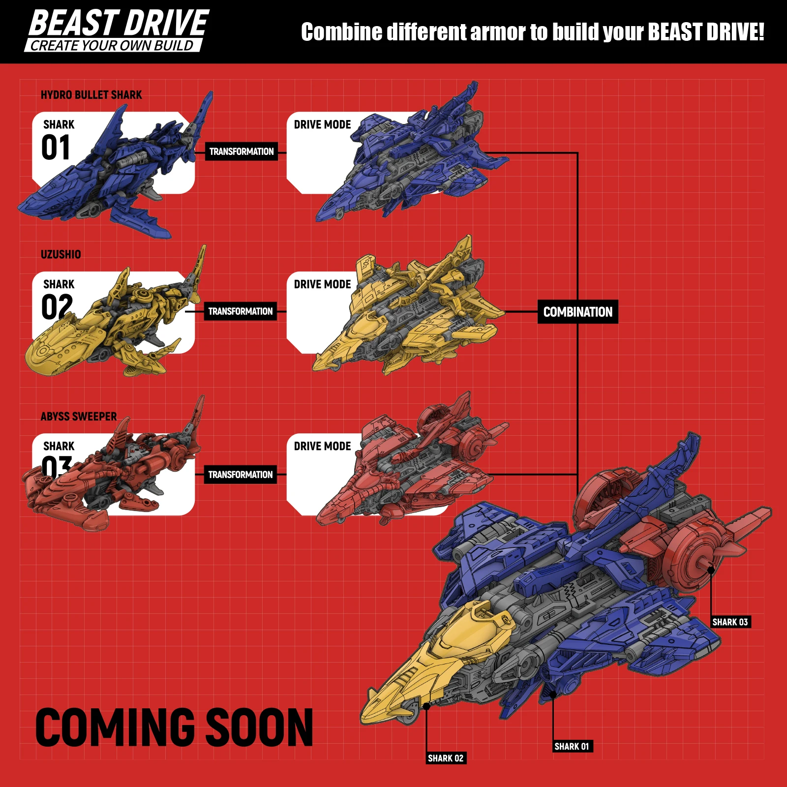 52TOYS BEASTDRIVE ABYSS SWEEPER, Deformation Robot, Converting in