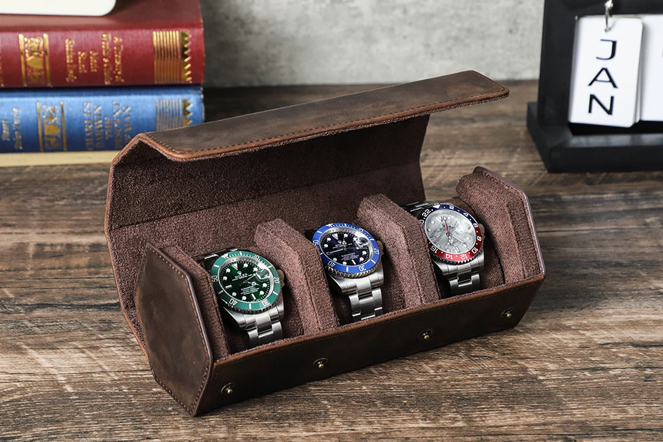 Travel Watch Organizer | Luxury 8-Slot PU Leather Watch Box Organizer – Soft Velvet Int... - SKU LWO16528 - UGI Packaging