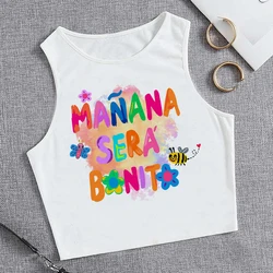 Hip Hop Inspired Bichota Graphic Crop Top Tee - M (6204)