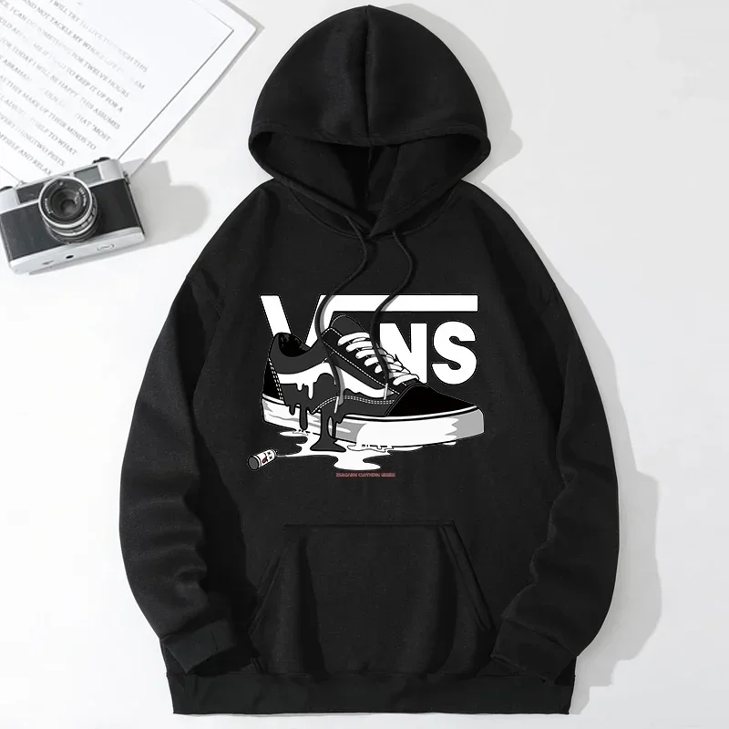 2025 New Hip Hop Clothes Print Hoodie Men Long Sleeve Fleece Sweatshirt Vintage Rock Band Streetwear