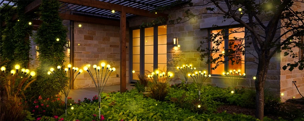 Description Picture 4 of item8 Heads LED Solar Firefly Lights Outdoor Garden Decoration Landscape Lights Waterproof Firework Starburst Yard Pathway Lawn Lamp