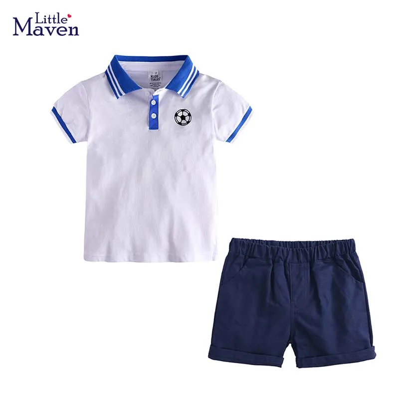 Little maven 2022 Baby Kids Football Sports Summer Clothes Sets Cotton