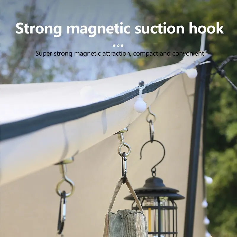 1PCS Strong Magnetic Carabiner Keychain Camping Snap Clip D Type Lock Buckle Outdoor Tent Canopy Hanging Buckle Hook Clasps magnetic carabiner