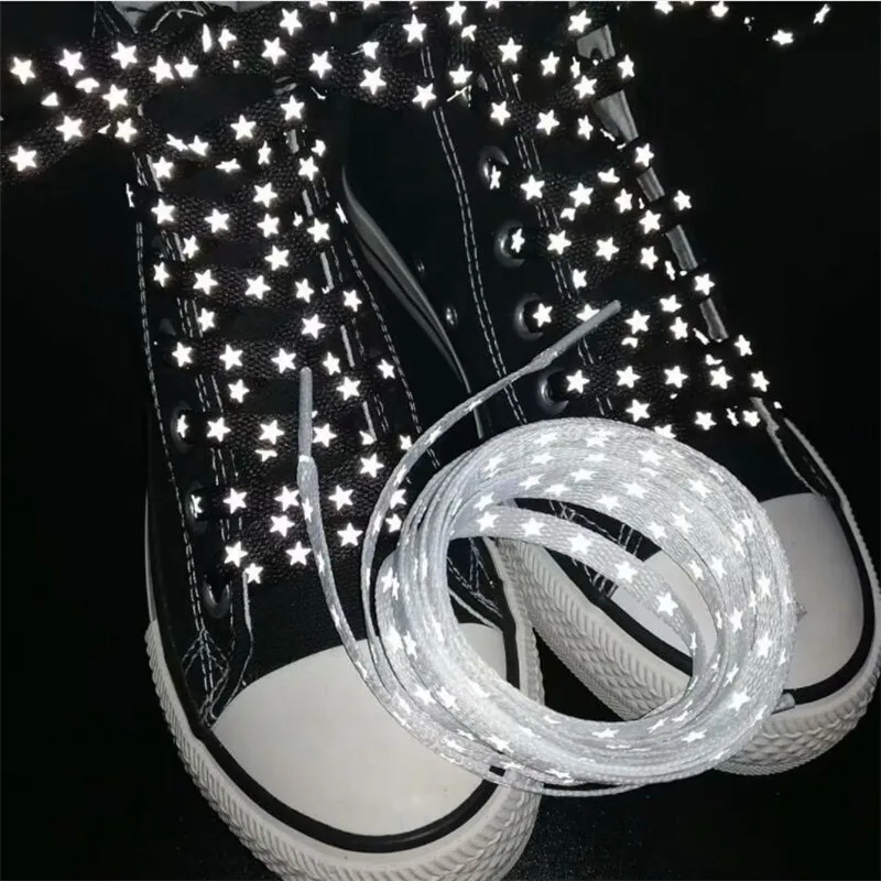 1Pair Luxury Holographic Reflective Star Shoelaces Shoe Laces Sneakers Laces  Shoes DIY Strings Women Round Shoelace 80/100/120CM - AliExpress