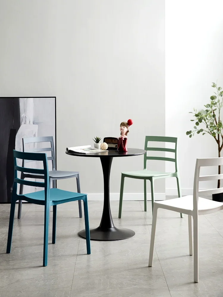 Durable Plastic Dining Chair-Eco-Friendly Fashion Color, Shoe Changing Stool, Firm Load-Bearing Capacity, Home Organizer