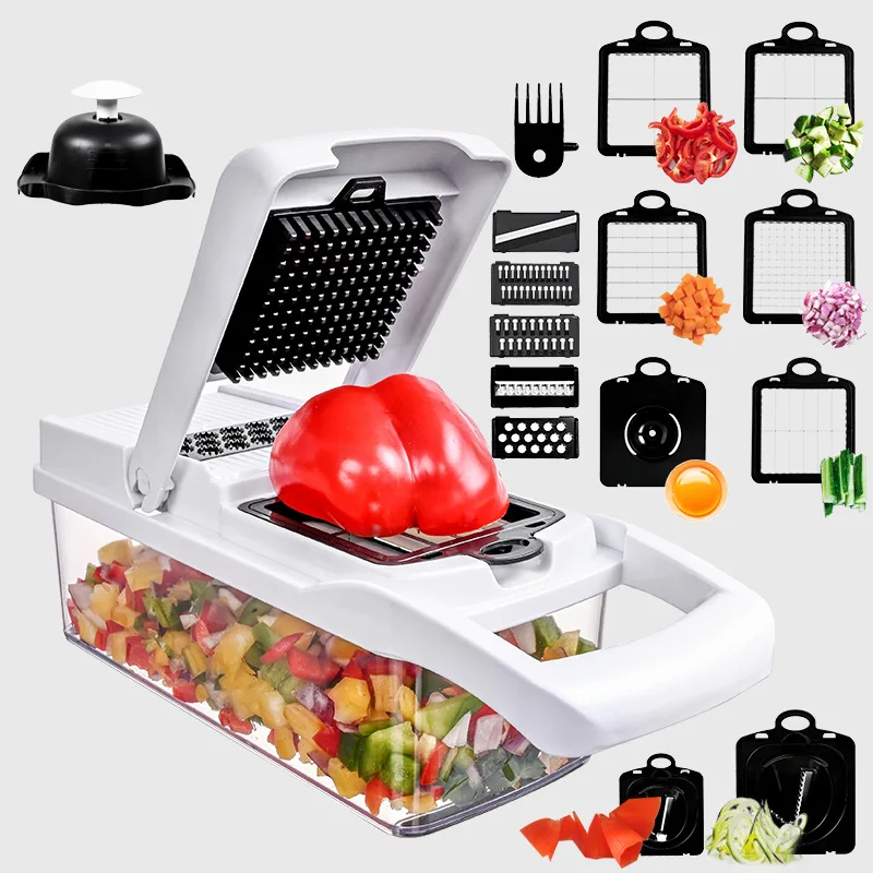Kitchen Dicing Fruit Vegetable Cutter Grater Chopping Onion Dicing Tool Garlic Press Cooking