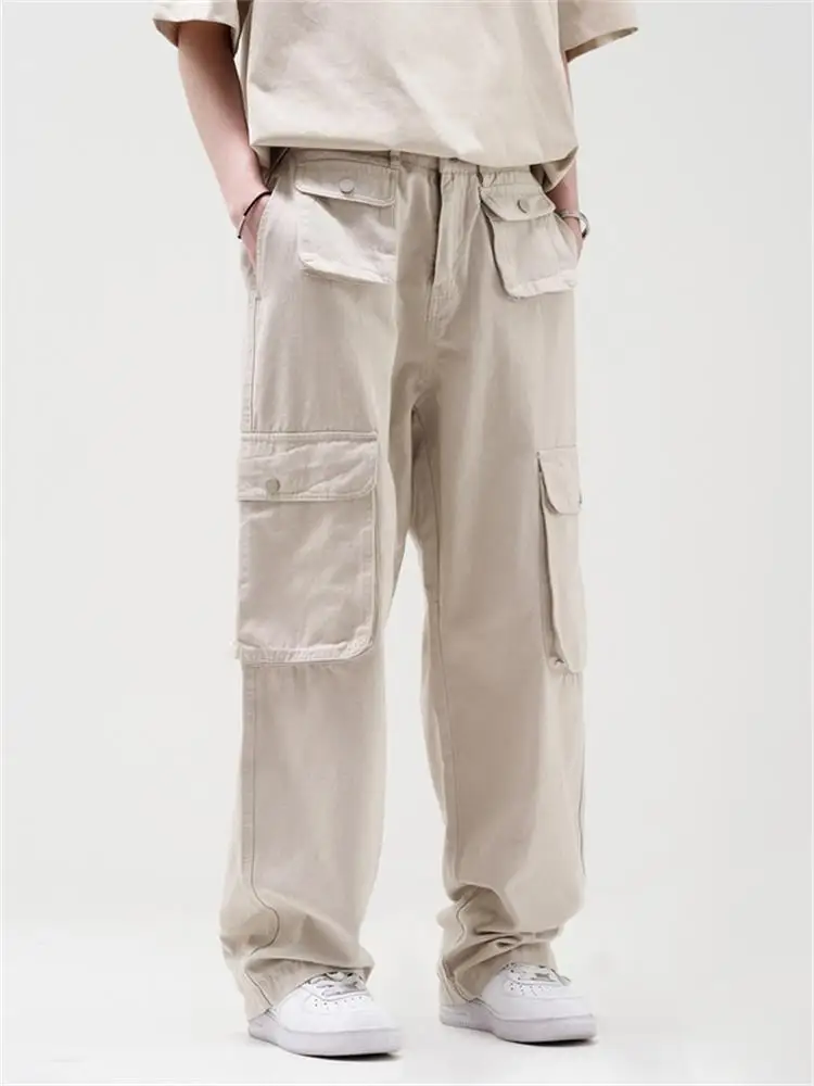 

Vintage Cargo Pants Baggy Women Men's Fashion 90s Streetwear Pockets Wide Leg High Waist Straight Y2k Trousers Overalls