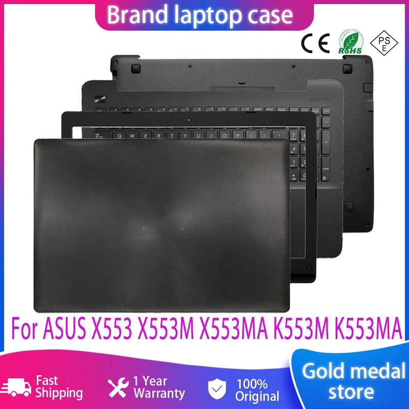 

New LCD Back Cover/Front Bezel/Palmrest/Bottom Case For ASUS X553 X553M X553MA K553M K553MA F553M F553MA A B C D Cover No Touch