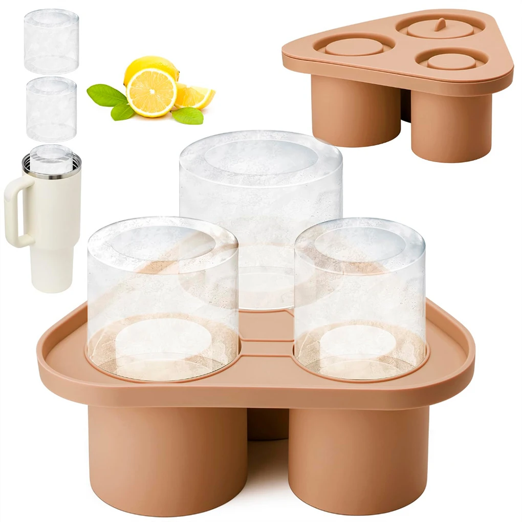 

New Hollow Cylinder Ice Mold Silicones Ice Cube Tray for Stanley Cup Cocktails Whiskey Ice Model for 30-40oz Tumbler