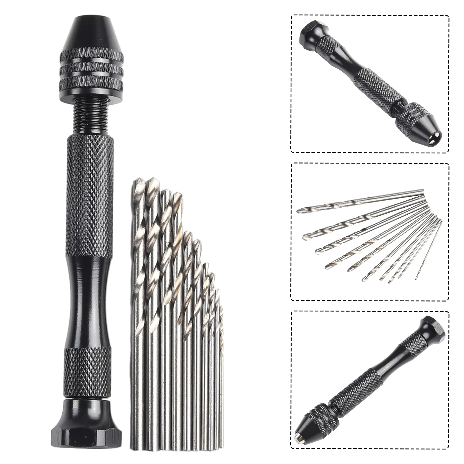 

1/11Pcs Mini Hand Drill Drill Bits Set Rotary Tools Chuck Clamping Range 0.3-3.2mm For Models Hobby DIY Wood Craft