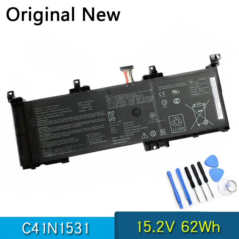

NEW Original C41N1531 Laptop Battery For ASUSROG Strix GL502VSK GL502VS GL502VY GL502VT GL502VT-1B GL502VS-1A RDG 15.2V 62Wh