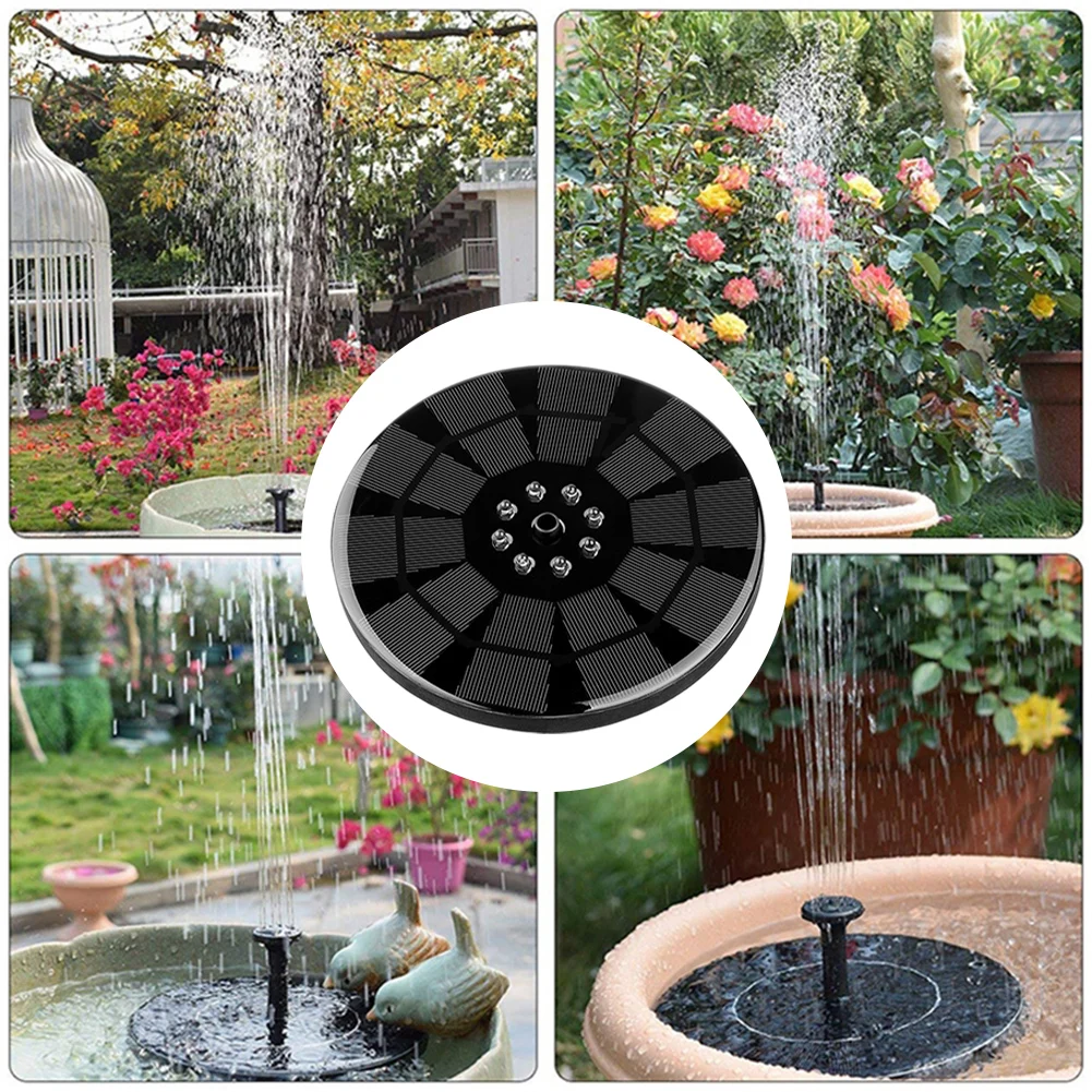 Solar Floating Fountain Water Pump with color LED Lights for Bird Bath 3W 1600mAh Battery for Garden/Pond/ Pool/Fish Tank Decor