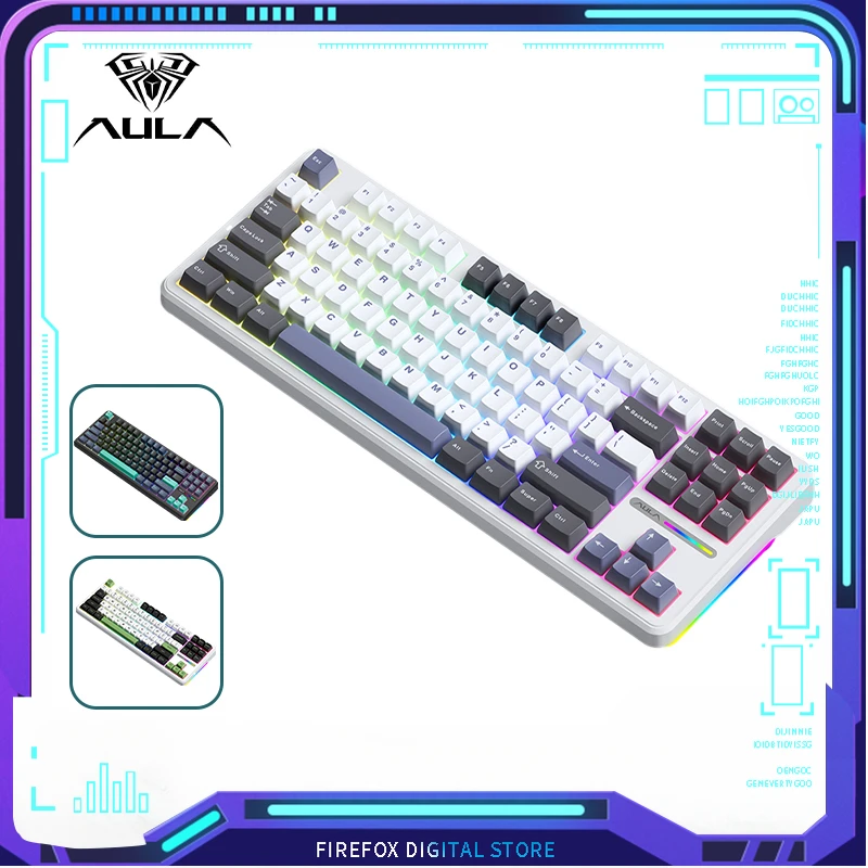 

Клавиатура игровая Беспроводная механическая, 87 клавиш, три режима, RGB