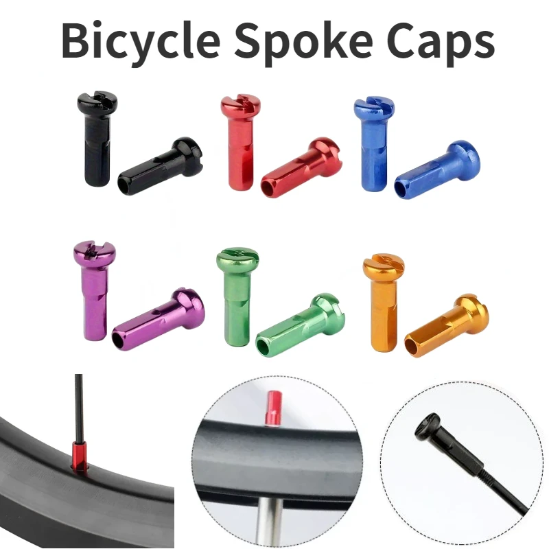 Bicycle Spoke Cap 50/100pcs for 14G 2mm Spoke MTB Road Bike Colorful Wheel Nipple Bike Accessories