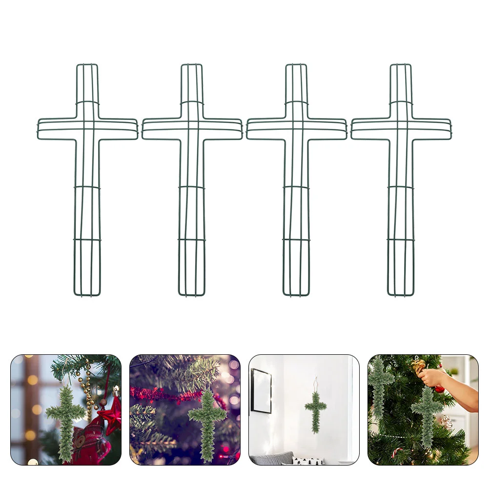 

4pcs Cross Iron Wreath Frame Iron Wreath Frames Cross Shaped Garland Frame Wreath