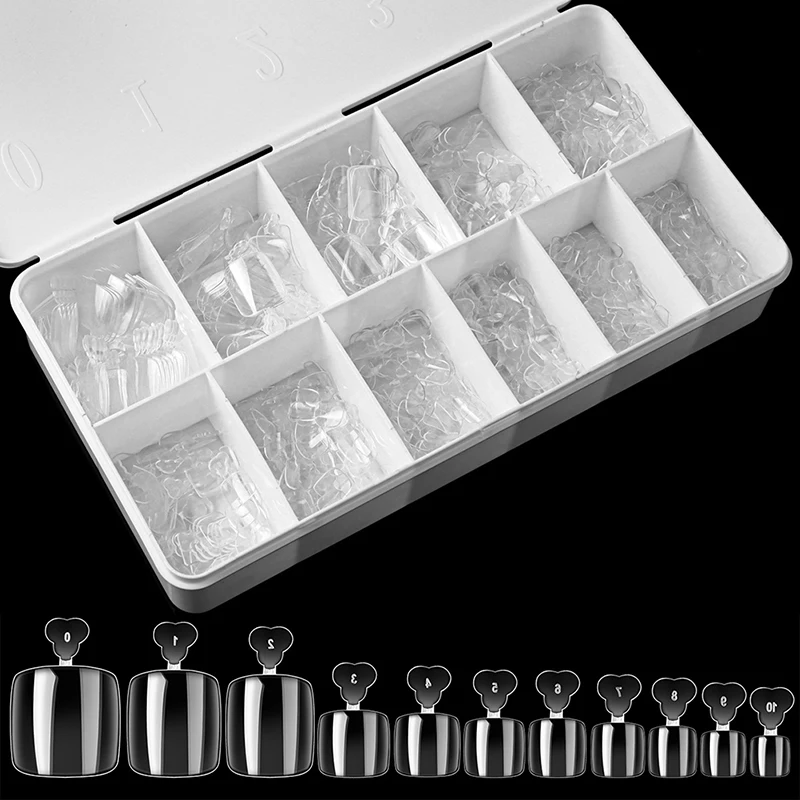 Fake Toenail Tips Full Cover Ultra Thin Clear Press On Toe Foot Nails 550 Pcs