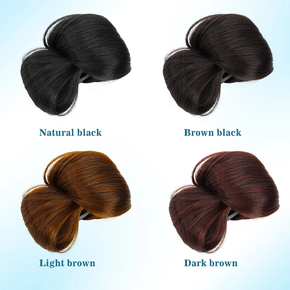 4-inch synthetic low-tie ball head wig, a clip-on bun wig that naturally connects to a woman's ponytail  Hair extension