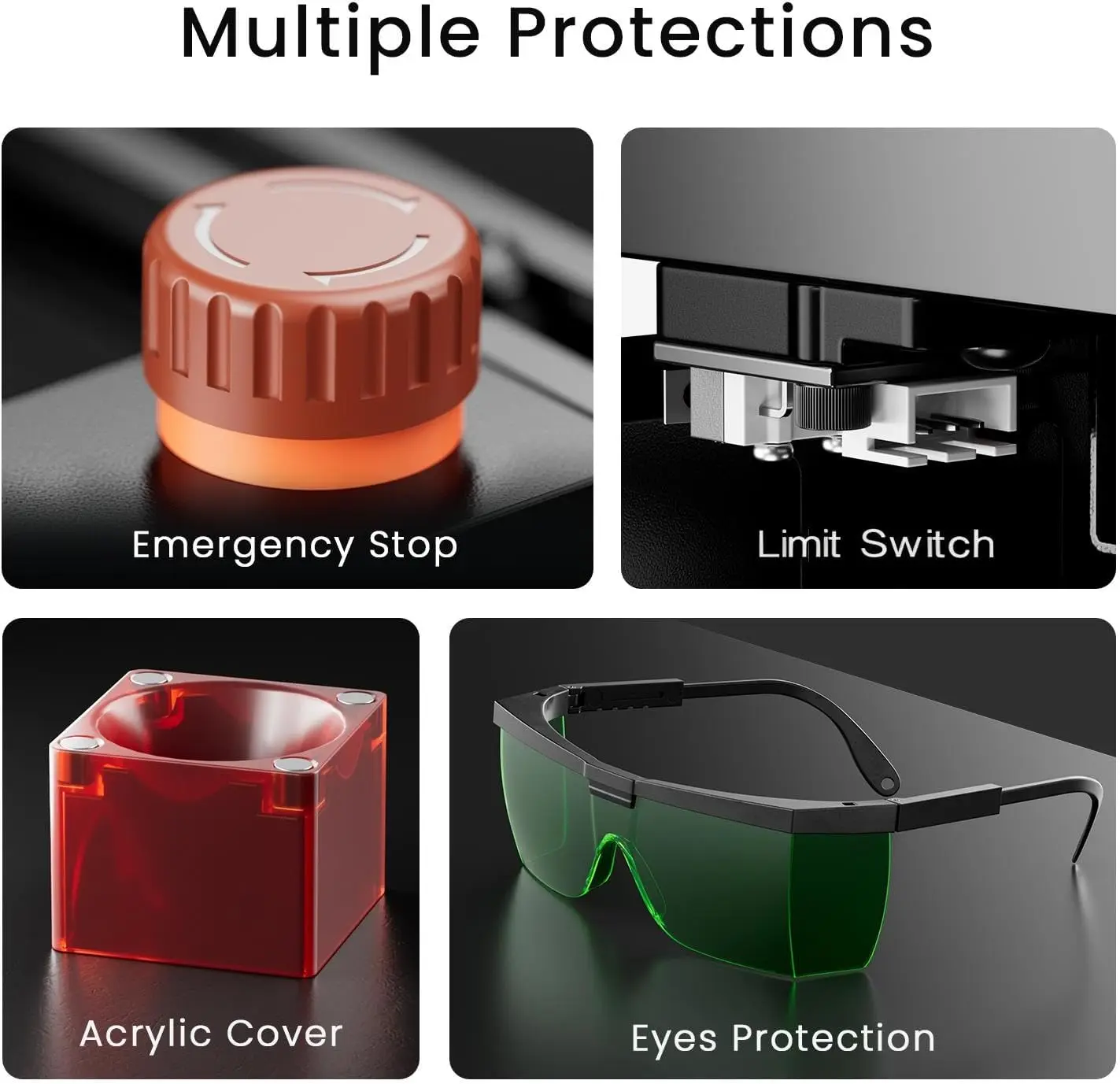 Ray5 mini Laser Engraver, 12000mm/min High-Speed Cutter for Wood, Metal, Acrylic, Leather, DIY CNC, 140x130mm Engraving Area, Wi