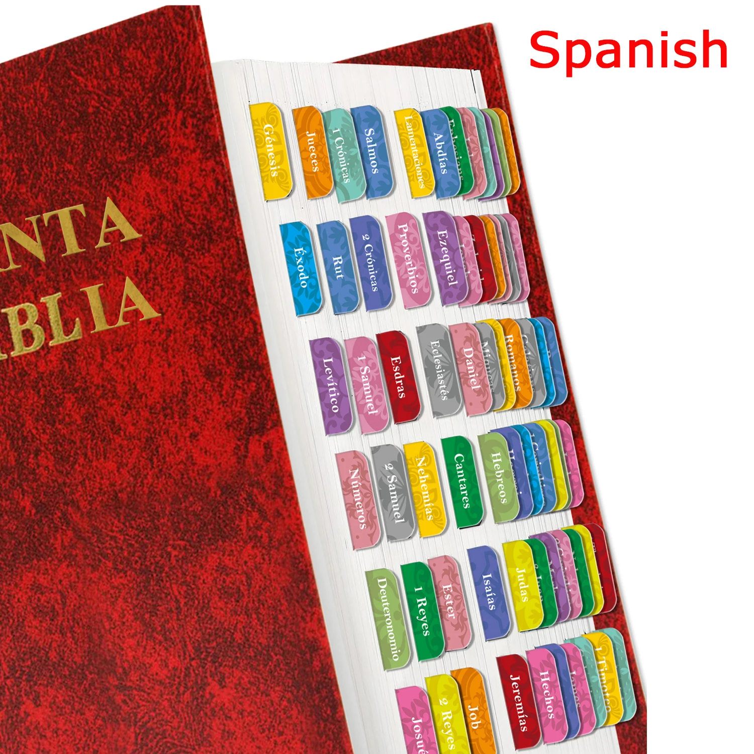 Bible Tabs 75pcs Spanish Bible Tabs 75pcs Spanish Sticky Tabs Stickers For NIV Warm Color Laminated For Women And Men Study Bi