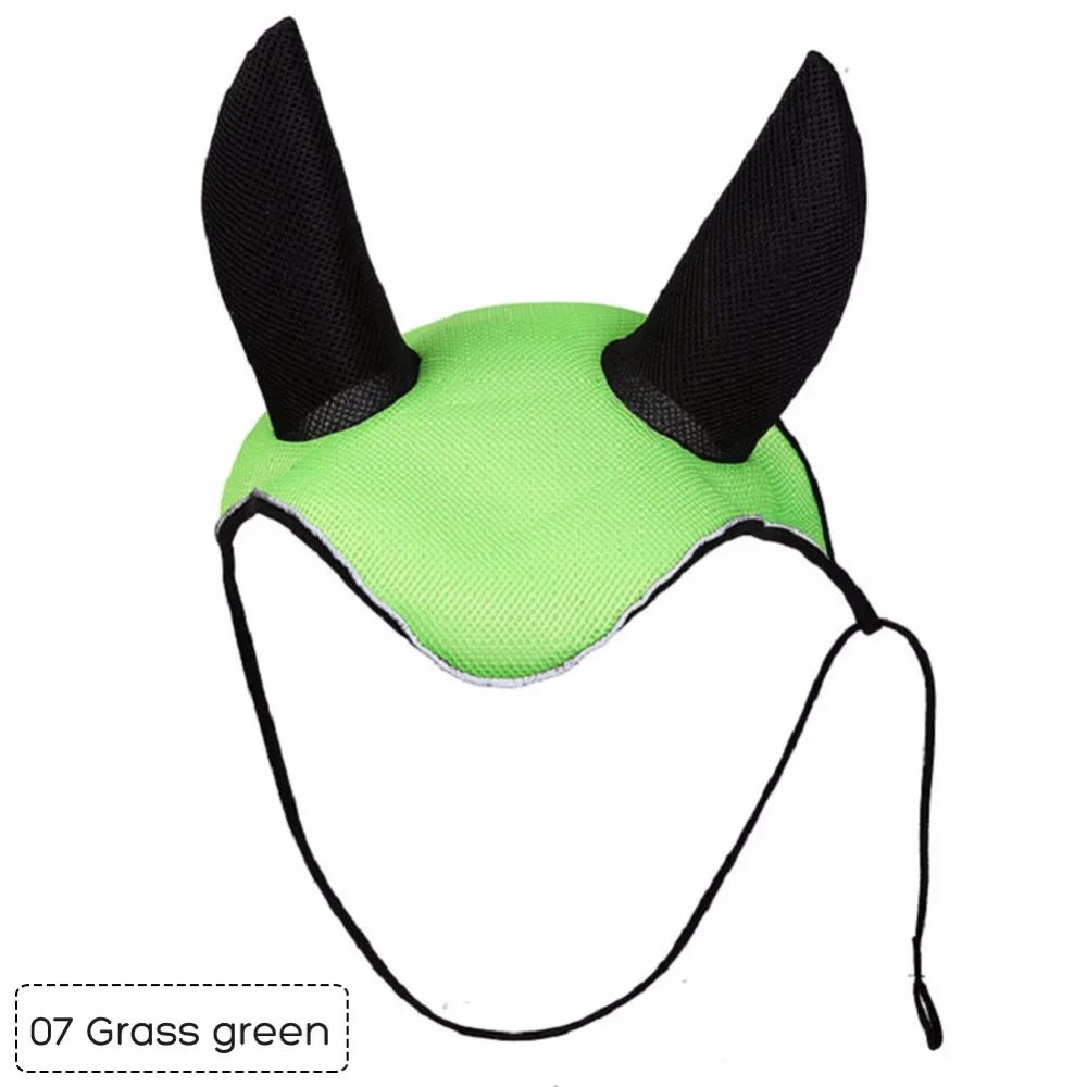 Horse Riding Breathable Meshed Horse Ear Cover Equestrian Horse Equipment Fly Mask Bonnet Net Ear Maks Protector #279730 6
