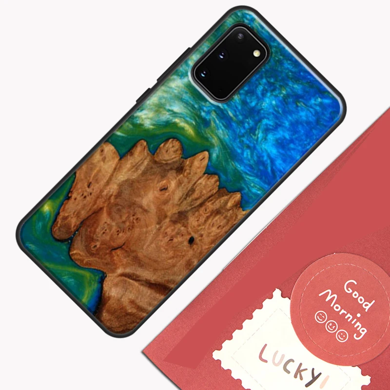 Hybrid Wood Resin Phone Case – Artistic Protective Cover Shell