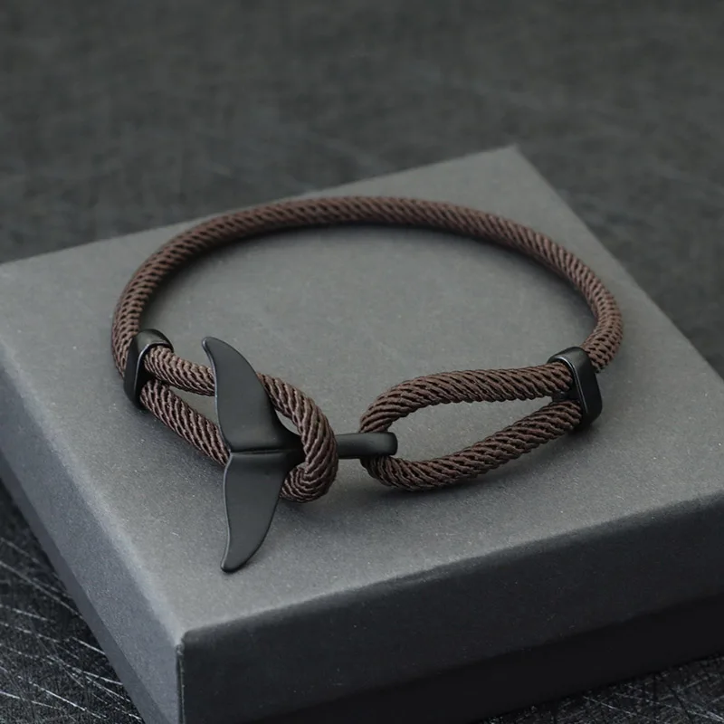 Noter Meer Tier Schwanz Armband Männer Einstellbare Milan Faden Armband Homme Strand Surf Schmuck Freund Geschenk Seil Schnur Armband – Detail 5