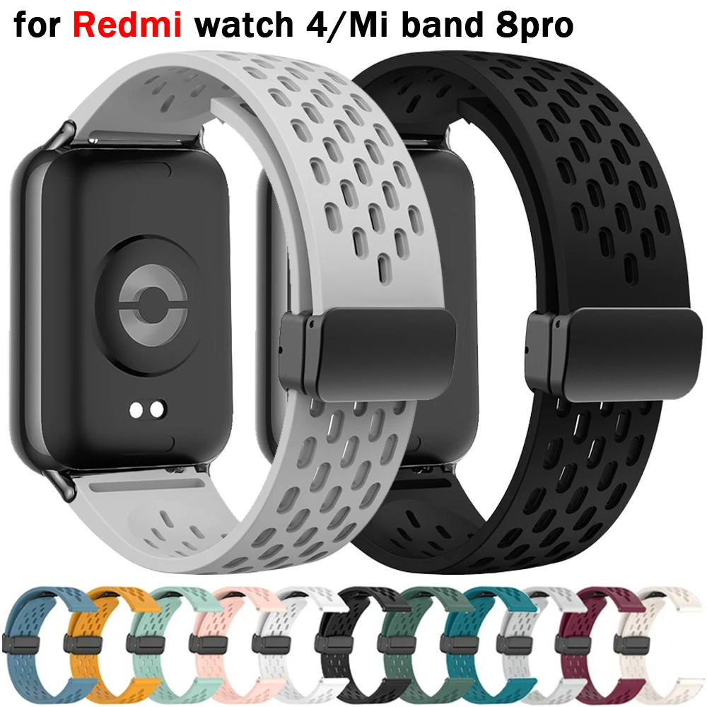 Breathable Silicone Sports Strap with Magnetic Buckle - Universal Smartwatch Band Accessory