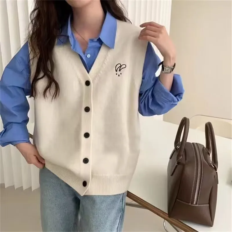 

NEW 2024 V-neck Sleeveless Knitwear Golf Women's Cardigan Spring/Summer Thin Casual Waistcoat Sports Vest Tops Ladies Golf Coats