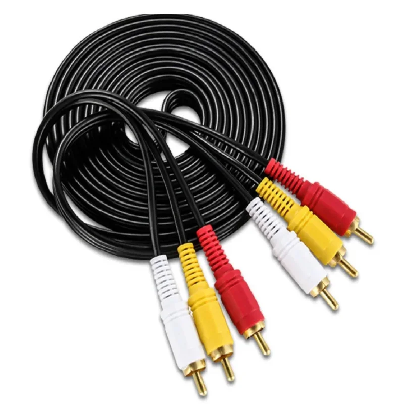 High-Quality Composite Audio Video RCA Cable - Male to Male Plugs for Enhanced Sound and Visuals