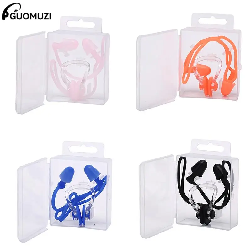 Waterproof Soft Swimming Earplugs Nose Clip Case Protective Prevent