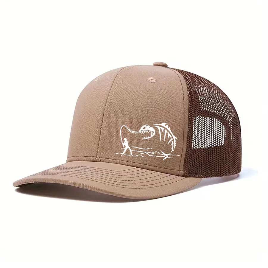 Outdoor Sports Hat Fisherman Printed Net Hat Truck Driver Slightly Curved Baseball Cap Deep Brim Hip Dance Hipster Male Cap baseball caps sports sun hats golf caps