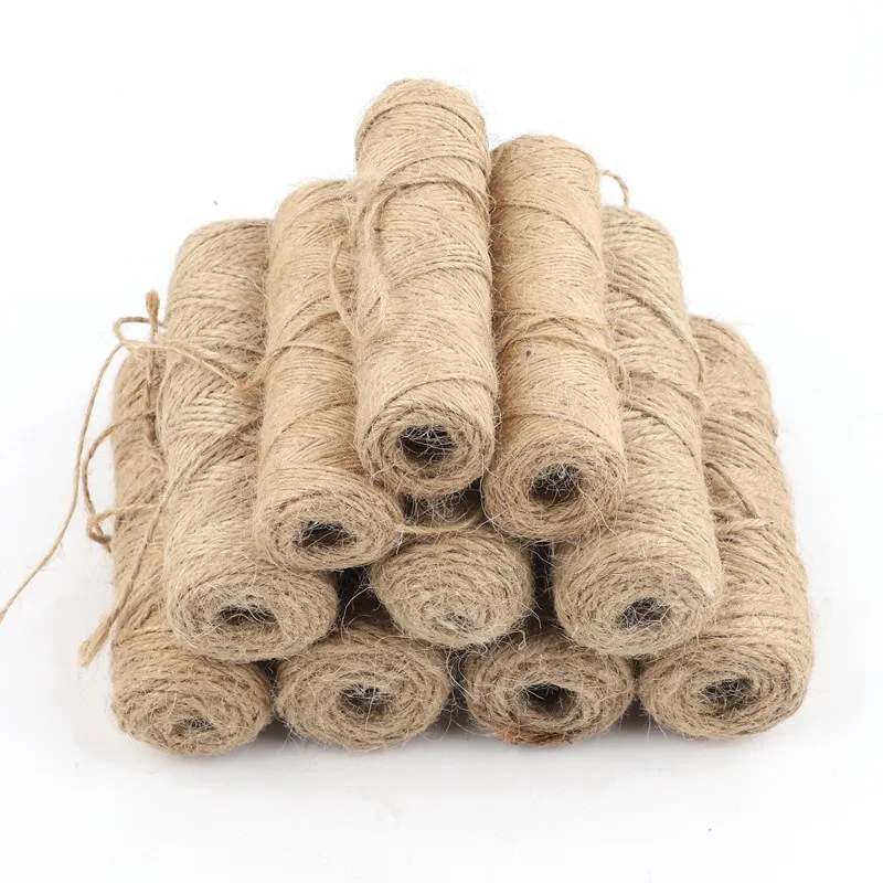 20~100Meters Diameter 1~5mm Natural Jute Hemp Rope Home Decoration Retro Style DIY Craft Cord Gift Wrapping Decorative Ropes jute rope