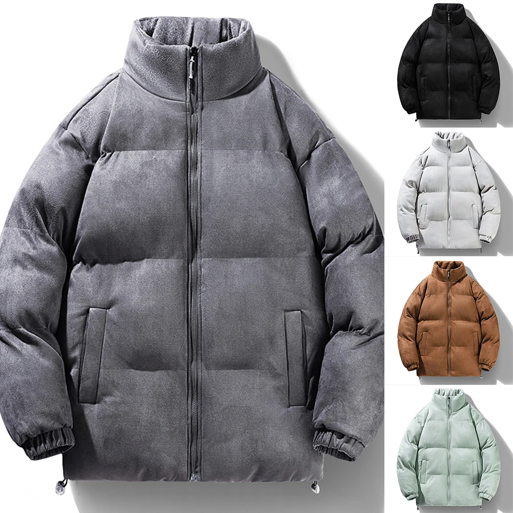 

Men Autumn Winter Coat Jacket 2023 Thick Warm Coats Woven Block Tr/end Short White Black Korean Coat Parkas Men Jacket