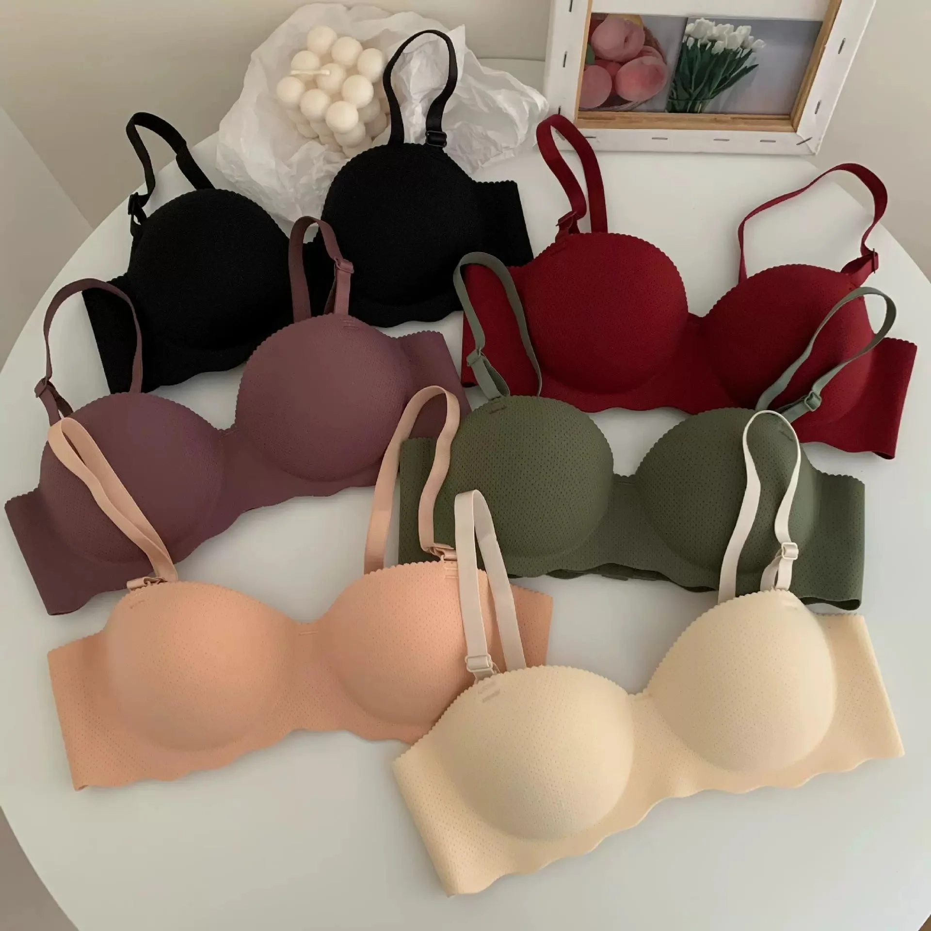 Women's Small Chest Underwear Seamless Push Up Bras Wireless Bralette Detachable Straps Breathable Brassiere Backless Lingerie 4