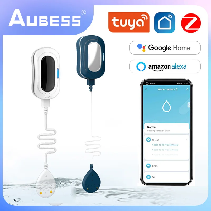 

Смарт-датчик утечки воды Tuya ZigBee3.0, детектор утечки воды, работает с Alexa Google Home
