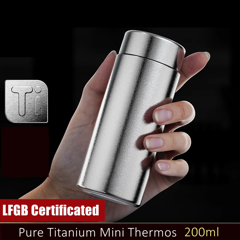 99.981% Pure Titanium LFGB Certificated Thermos 200ml Ultra Mini Water Bottle Gift Giving Weightless Coffee Cup for Lady Girls water bottle thermal mug stainless steel thermos bottle thermal water bottle stainless steel water bottle stainless steel cup stainless steel thermos cup stainless steel thermal container