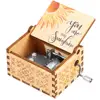 Hand-Cranked Wooden Musical Boxes You are My Sunshine Music Box Birthday Christmas Valentine's Day Suitable Gifts Black Engraved 1