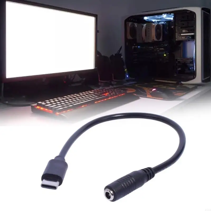 462B USB Type C Male to 3.5x1.35mm Female Charging Adapter Cord for Mobiles Tablets
